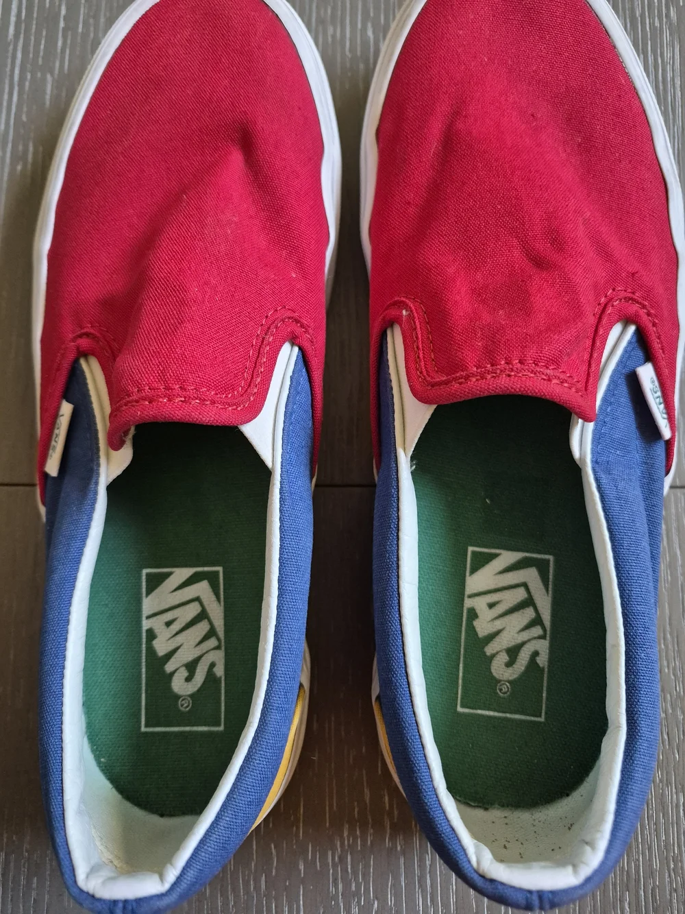 Vans Slip-On Yacht Club Colorblock Sneakers - Red, Navy, Yellow